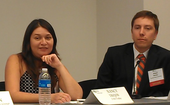 Nancy Trejos from USA Today and Paul from Conde Nast Traveler at the PRSANY Meet the Media panel.